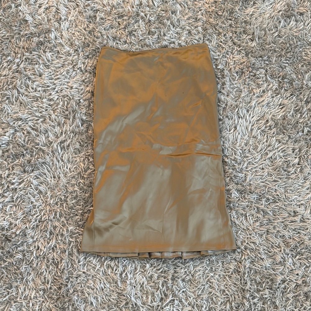 Narcisa Lang Gold Pleated Skirt